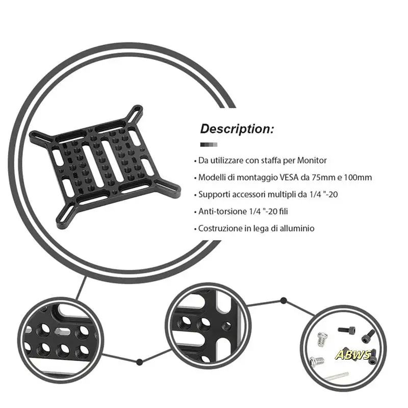

2X Multipurpose Cheese Plate With 75 X 75Mm & 100 X 100Mm For VESA Mount For Monitor Bracket Photography Video
