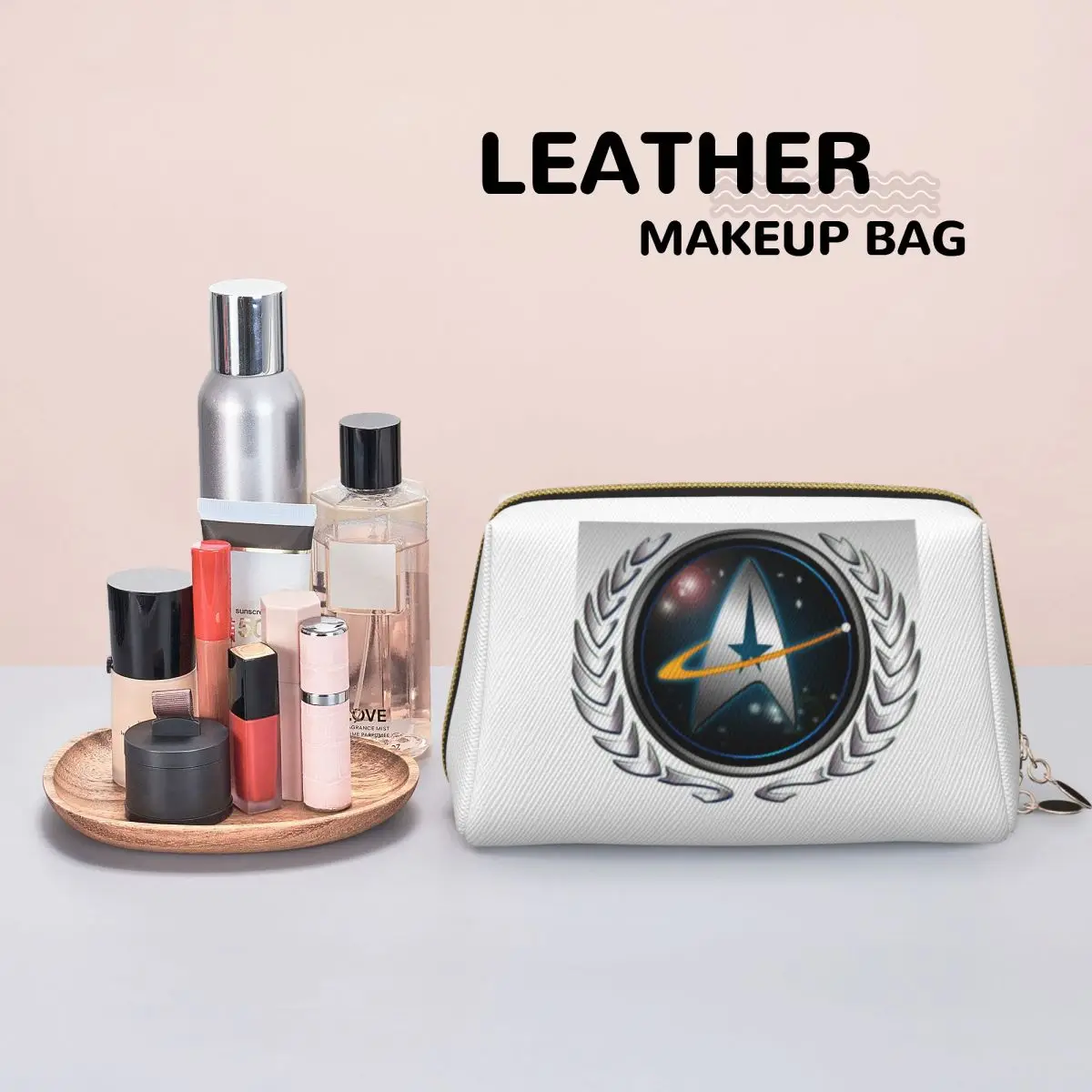 Star Treks Science Fiction TV Series Women Cosmetic Bag Travel Makeup Organizer Pouch Toiletry Storage Dopp Kit Case