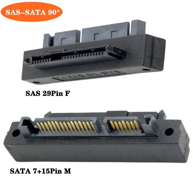 SFF-8482 SAS 29P żeński na SATA 22P męski Adapter 90 stopni zgięcie płyty głównej mały port SAS dysk twardy adapter serwerowy — zdjęcie produktu 2