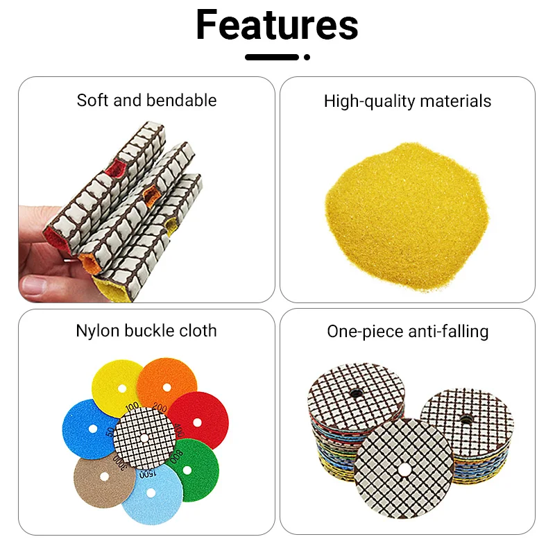 Mirror dry grinding discs marble tile granite quartz stone home furnishing grinding polishing renovation disc shaped processing