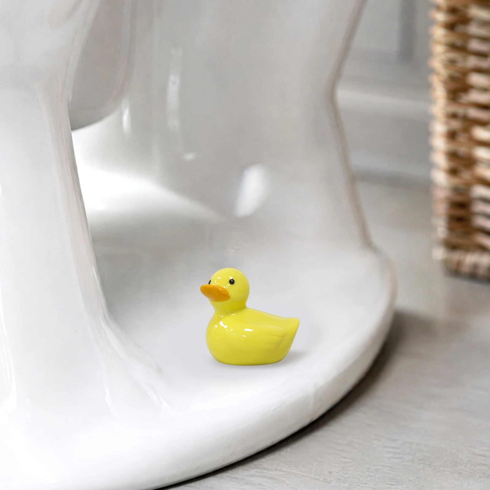 Ceramic Duck Toilet Screw Caps 2 Pack Cute Decorative Bathroom Floor Bolt Covers Toilet Screw Covers Caps
