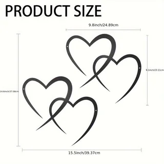 one-Piece Metal Heart Wall Decorations, Two-Piece Infinite Love Metal Art, Couple Decoration, Valentine's Day Decoration, Weddin