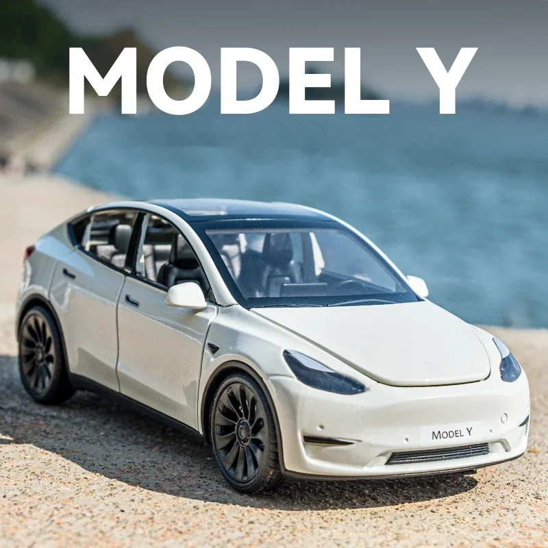 1:32 Tesla Model Y 3 SUV Alloy Car Model Diecast Metal Vehicles Car Model Simulation Collection Sound and Light kids Toy