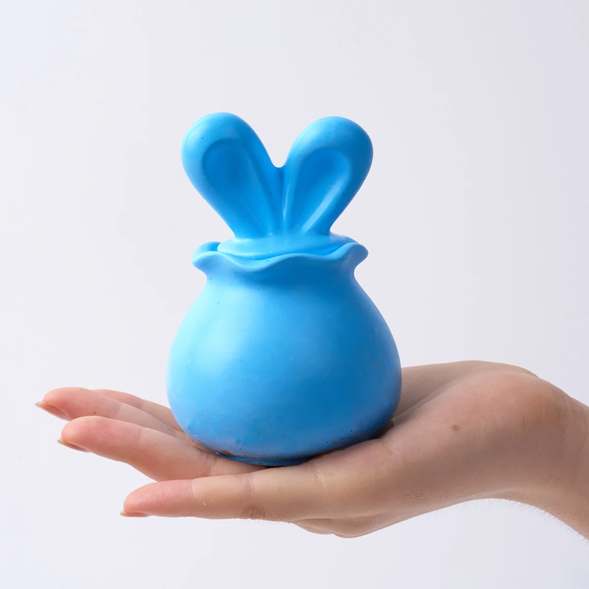 Rabbit Candle Jar Silicone Mold for Gypsum Handmade 3D Bunny Ears Scented Candle Cup with Lid Storage Container Craft Home Decor