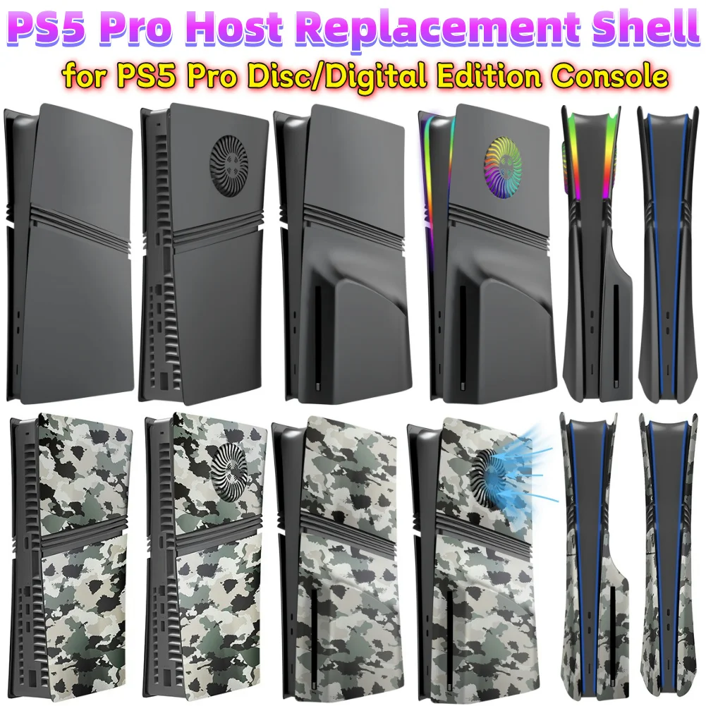 Face Plate Console Cover ABS Hard Case Shockproof Side Plate Shell Faceplate Case Cover for PS5 Pro Disc/Digital Edition Console