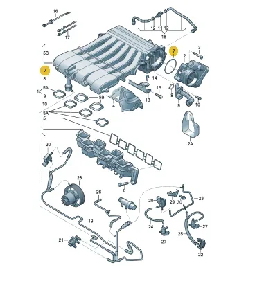 OEM Throttle Valve Adapter Intake Manifold  Seal Gasket For VW Phaeton Touareg Passat B6 B7 CC EOS Superb 3.6  03H133237E