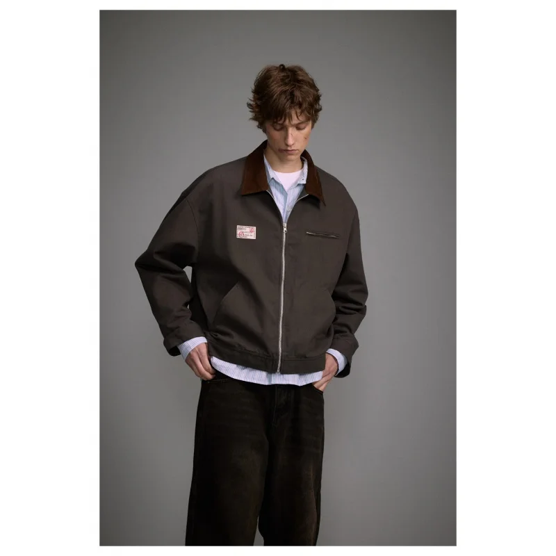 

W2EJOURNEY ЕС, США, размер, высокое качество, ретро-тренд, винтажная потертая парусиновая рабочая одежда Detroit, куртка для мужчин и женщин