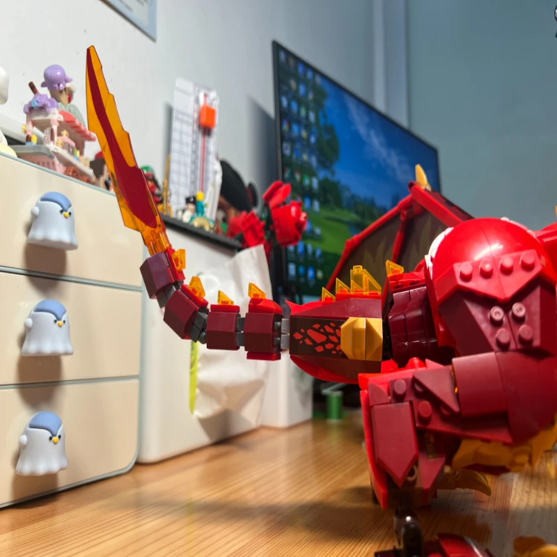 MOC فانتوم سلسلة اللبنات 71822 المصدر الأقوياء التنين لهب التنين مقعد لعب الأطفال لتجميع هدية