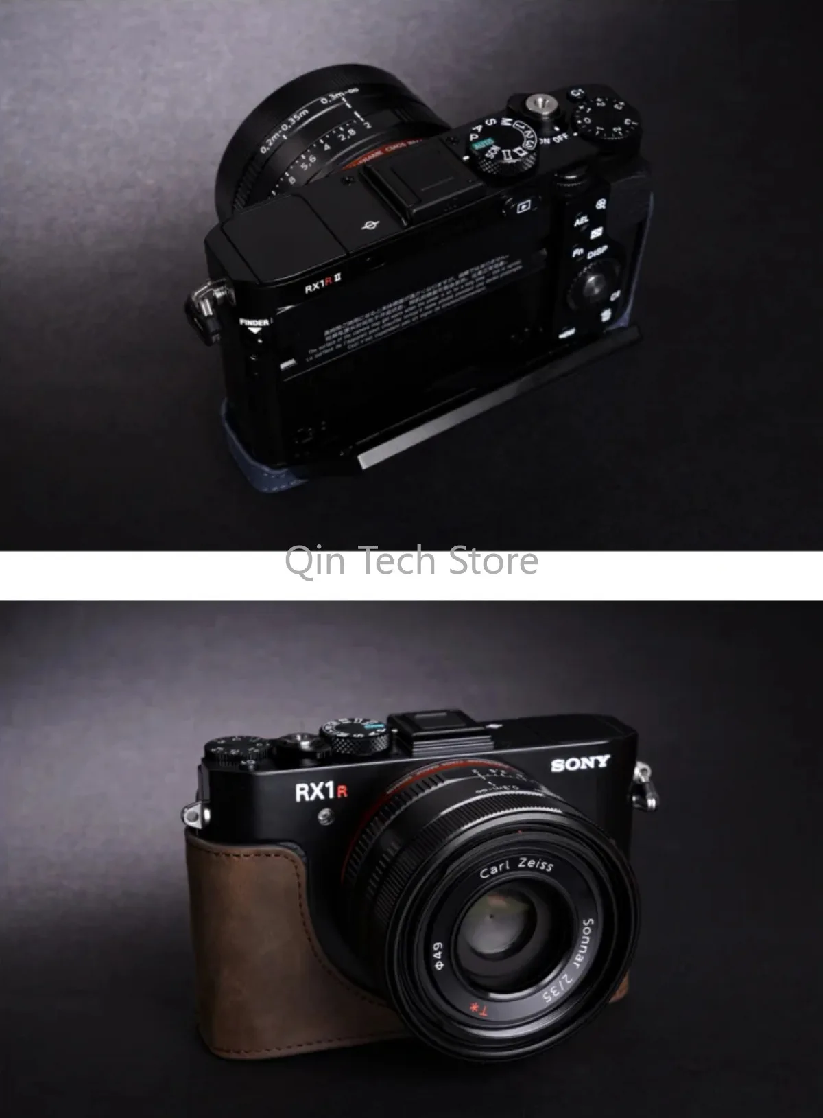 Tas pelindung kamera kulit asli asli penutup casing pegangan dasar sabuk bahu tali leher untuk Sony RX1R ii RX1R2 RX1RII