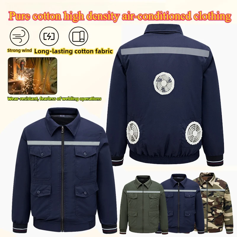Summer Cooling Jackets Ice 4 Fan Coat Heat Resistant pockets Workwear Breathable Wearable Cooling Fan Vest for Hot Weather Work