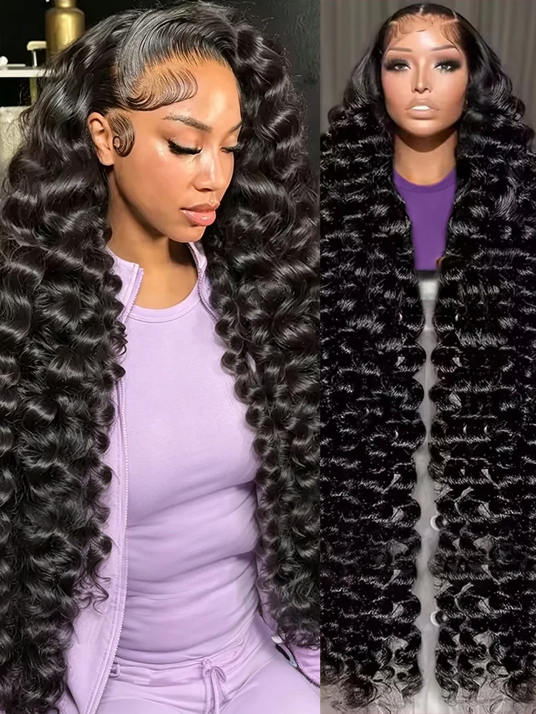 

Прозрачные HD-парики из бразильских натуральных волос с кружевной передней частью 13x4 и 13x6, плотность 250%, свободная глубокая волна, фронтальный парик с кружевной вставкой, 40-42 дюйма, для женщин