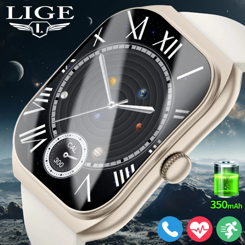 

LIGE New Women Smart Watch Bluetooth Call AI Voice Smart Bracelet 3D Curved Screen Heart Rate Monitor Women Men Smartwatch Gift