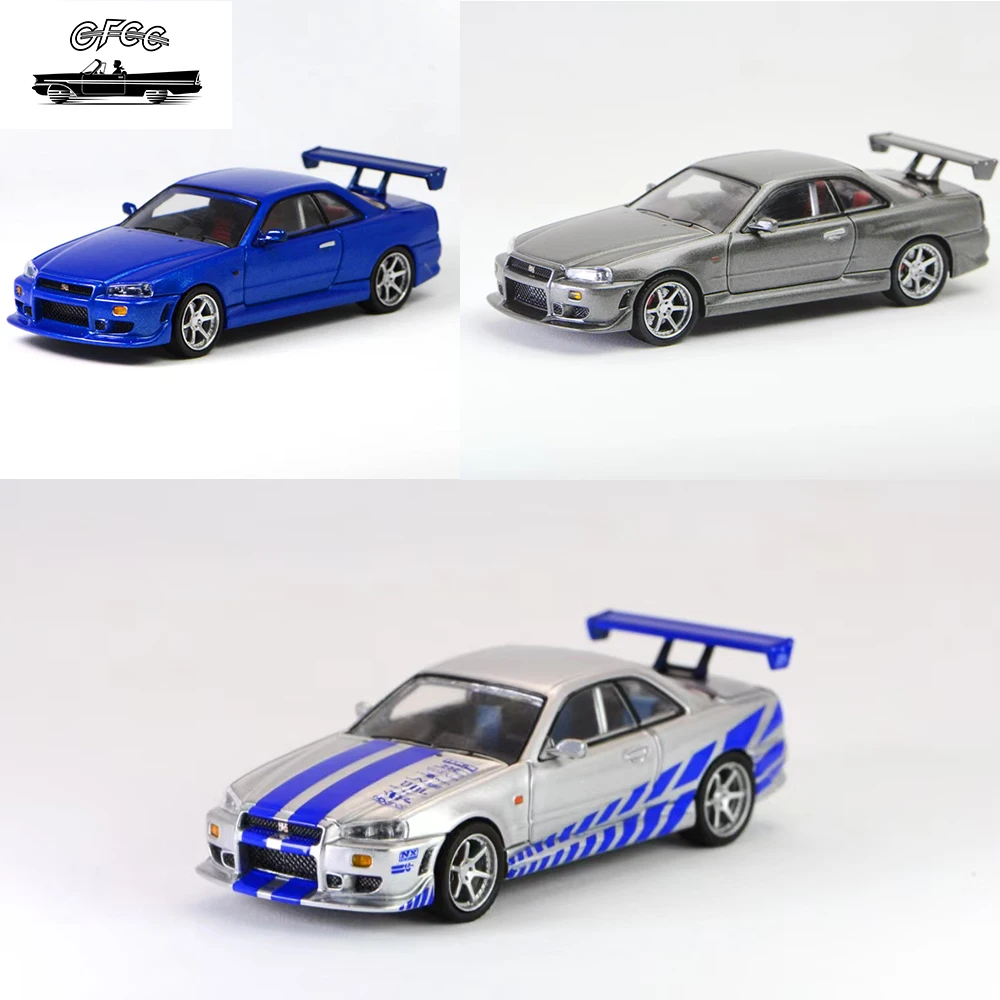 

DCT 1/64 F&F2 GTR34 C-West Модель спортивного автомобиля Винтажные автомобили Литая под давлением коллекция автомобилей игрушка для взрослых