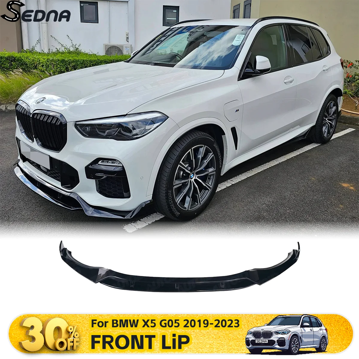 

For BMW X5 G05 2019-2023 M Sport 4 Pcs Car Front Bumper Splitter Spoiler Lip Guard Protector Body Kit Car Exterior Accessories
