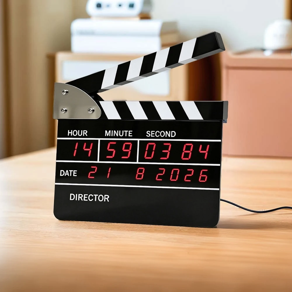 A uniquely creative director's brand alarm clock, with a distinctive personality, can display countdown by the second