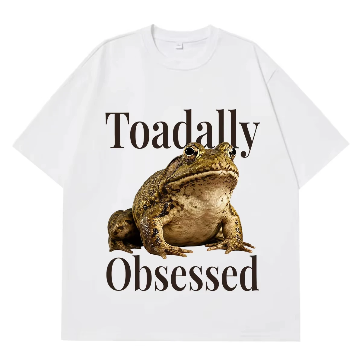 Funny Toadally Obsessed Toad Meme T-Somen Hip-hop T-Shirts Short-sleeved Loose Casual  Gothic Punk T-shirts