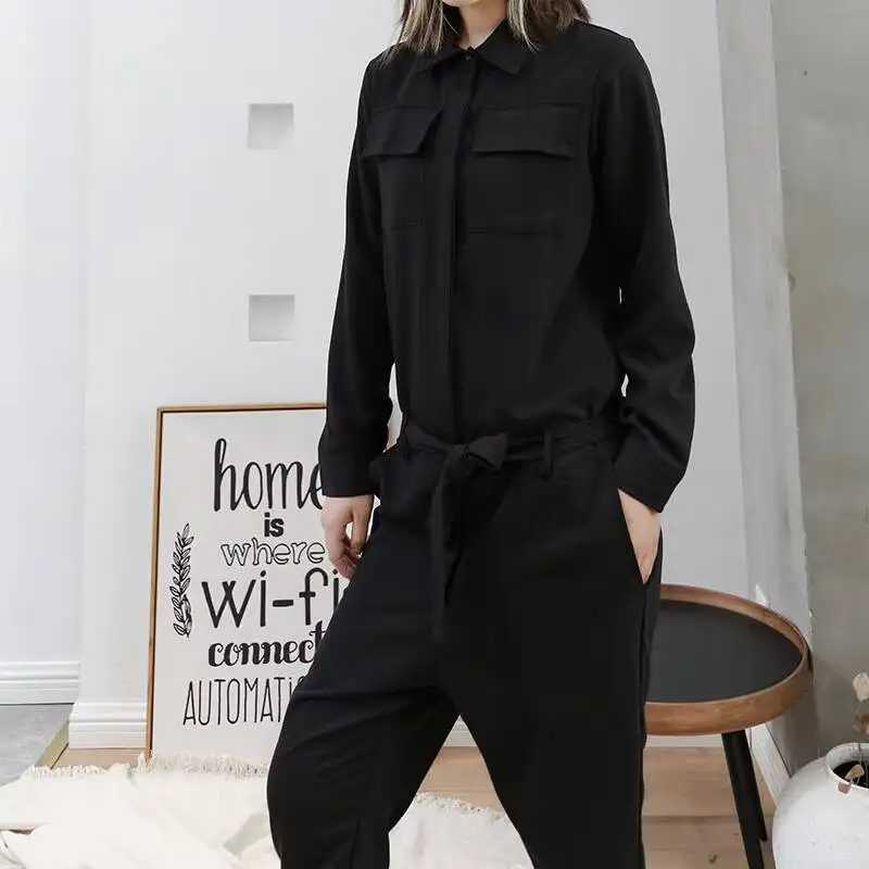 여성용 작업복 봄, 가을 새로운 야마모토 스타일 패션 트렌드 슬림 레트로 대형 멜빵