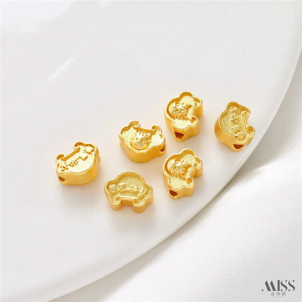 

18K Sand Gold Color-preserving Gold Faucet Ruyi Lock Bead Diy Handmade Bracelet Necklace Braided Rope Beaded Jewelry Accessories