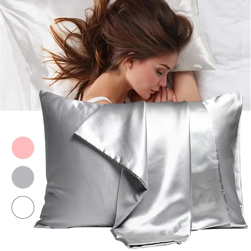 High Standard Pure Satin Silk Soft Pillowcase Cover Chair Seat Bedding Pillow Cover Square Pillow Cases Bed Accessories