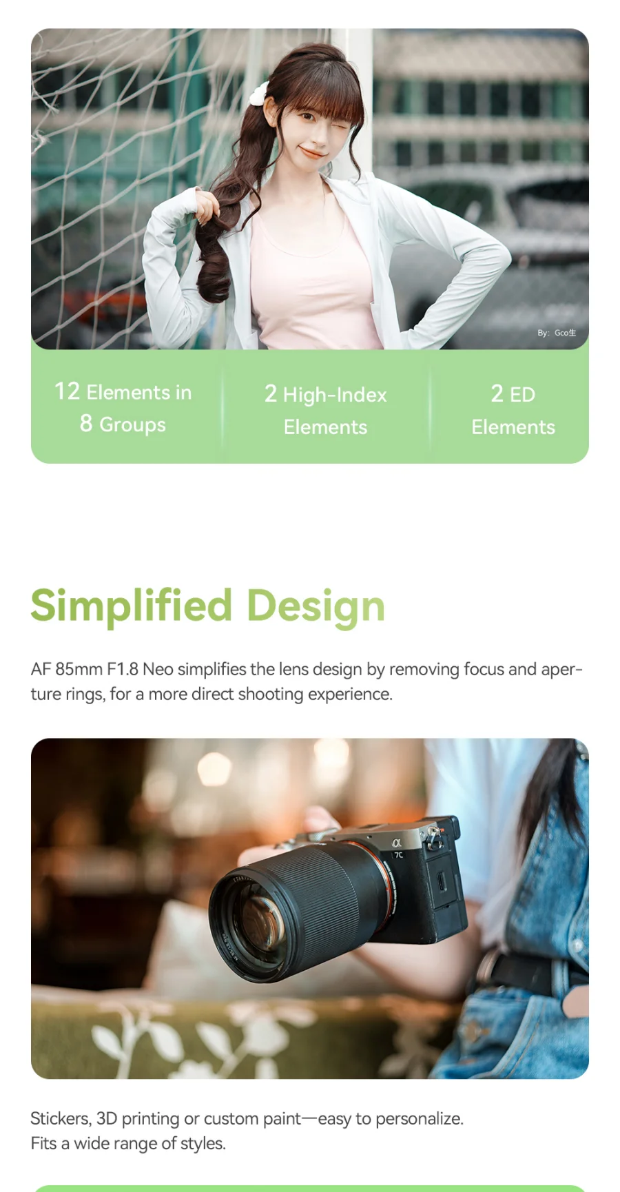 TTArtisan 85mm F1.8 Neo Vollformat-Autofokus-Objektiv mit großer Blende für spiegellose Kameras mit Sony FE / NZ-Anschluss – Detail 5