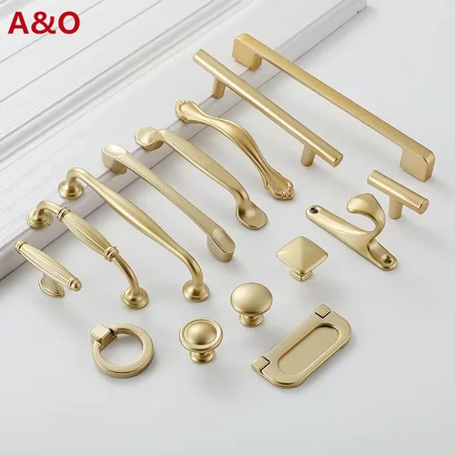 Imagen 1 del producto Manijas para cajones, muebles de armario, manijas de cocina para perilla de gabinete, puerta, cajón, muebles de cocina, Hardware sencillo dorado perla