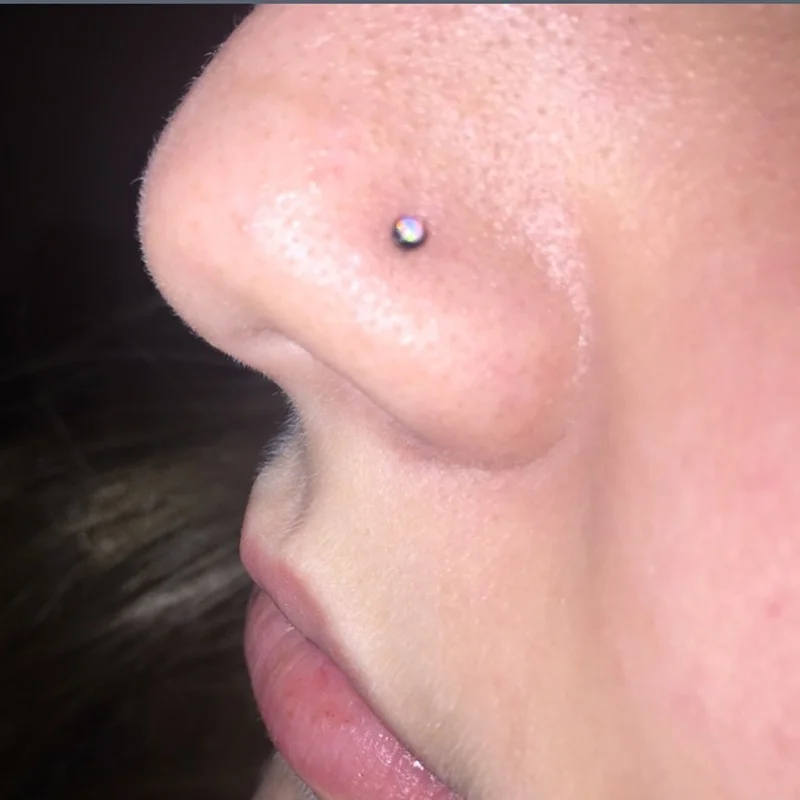 1 قطعة G23 التيتانيوم أوبال تشيكوسلوفاكيا جوهرة المسمار الأنف ترصيع ثقب L شكل الأنف مسمار دبوس مسمار موضة ثقب المجوهرات 20 جرام