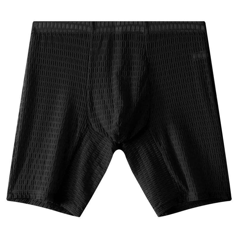 Celana Dalam Pria Celana Pendek Boxer Jaring Transparan Solid Pakaian Dalam Renda Lembut Pria Celana Dalam Kantung Cembung U Sejuk Cueca Calzoncillo