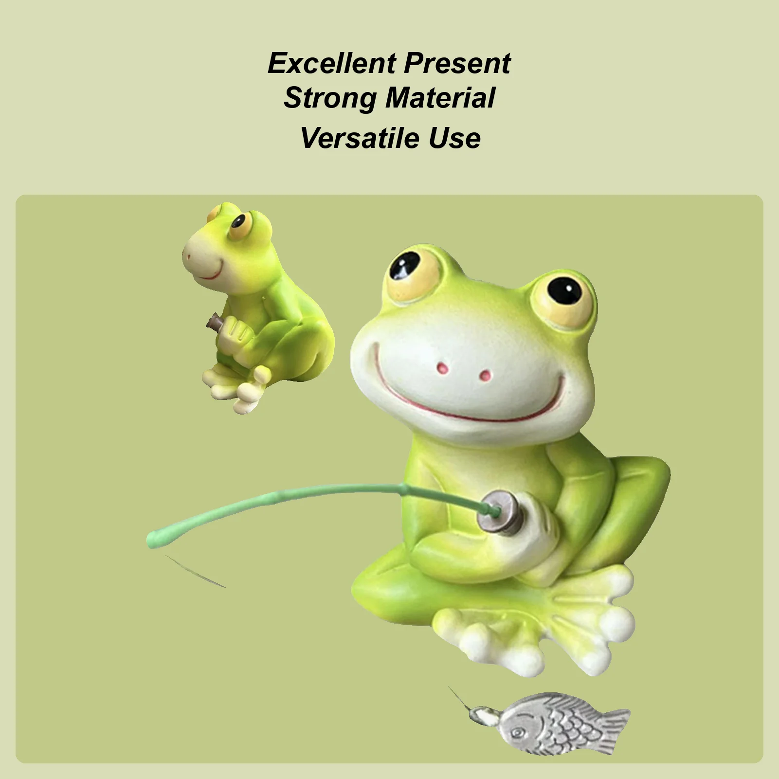 Статуи лягушек для сада, забавные рыболовные прицелы, скульптура, милые миниатюрные статуи, фигурки, украшения для заднего двора, снаружи