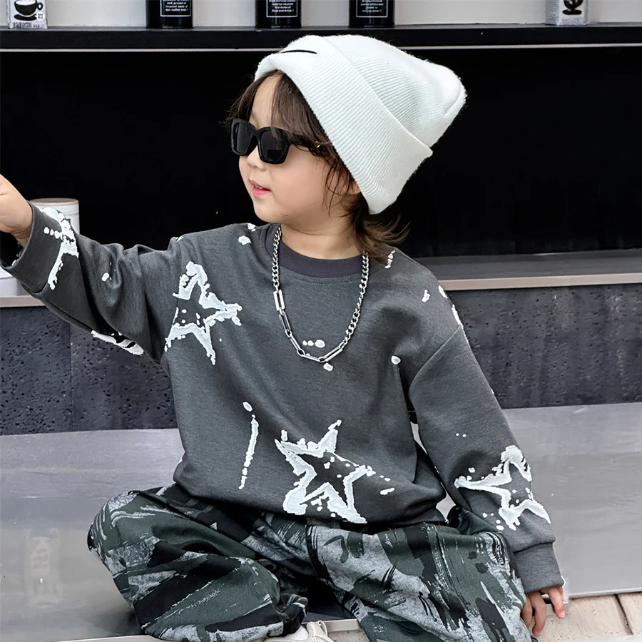 Darling 2024 Autumn Sweater Cotton Shop Boys' clothes Korean version children's clothing new children's casual sweater