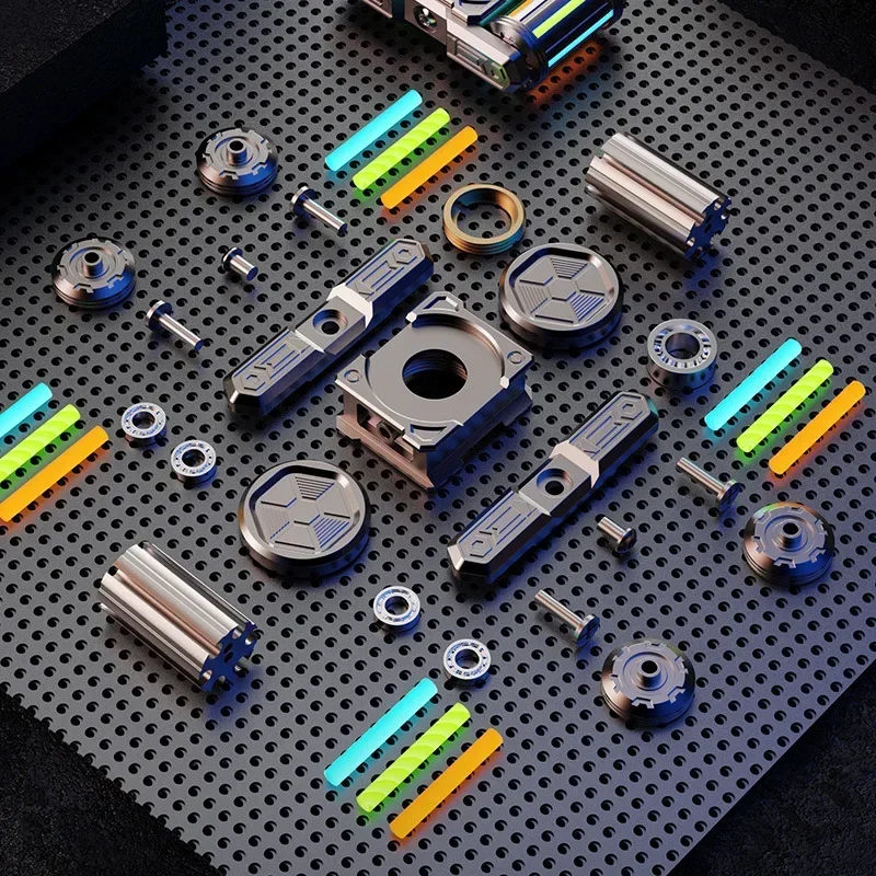 Tank 101 Metal Edc Cut Finger Fidget Toy Spinner Black Technology Decompression Artifact Boy Play Toy Creative Gift Fidget Toy
