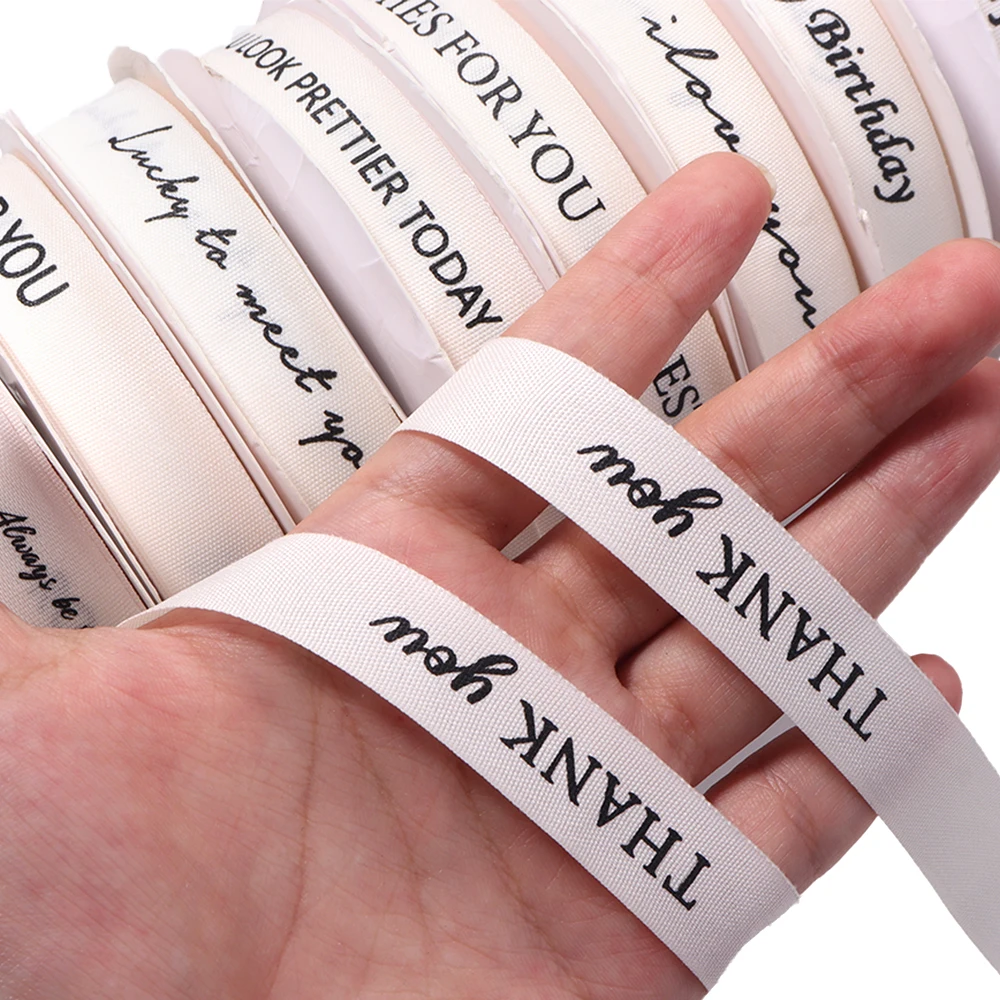 30 m langes, mit Buchstaben bedrucktes, beiges Baumwollband mit der Aufschrift „JUST FOR YOU“ für DIY-Kuchen, Blumen, Schmuck, Geschenkverpackung und Hochzeitsdekoration – Detail 3