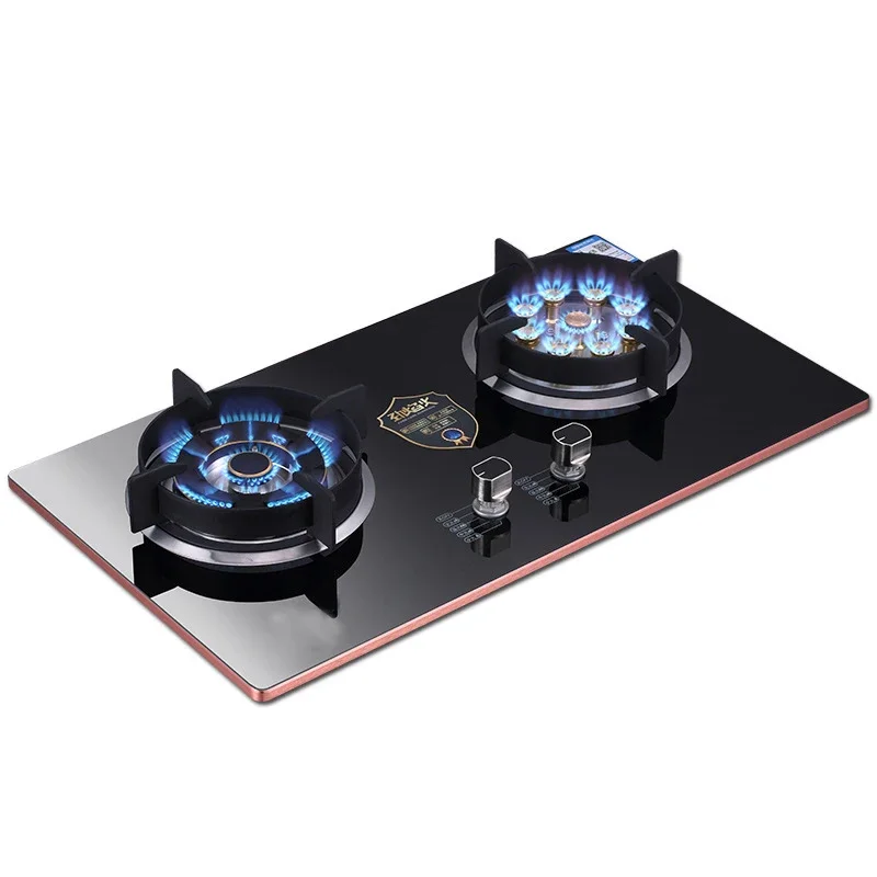 Gas Stove/Liquefied Petroleum Natural Gas Stove/4.5KW Double-Eye Fierce Fire Burner/Electronic Pulser/Toughened Glass Panel