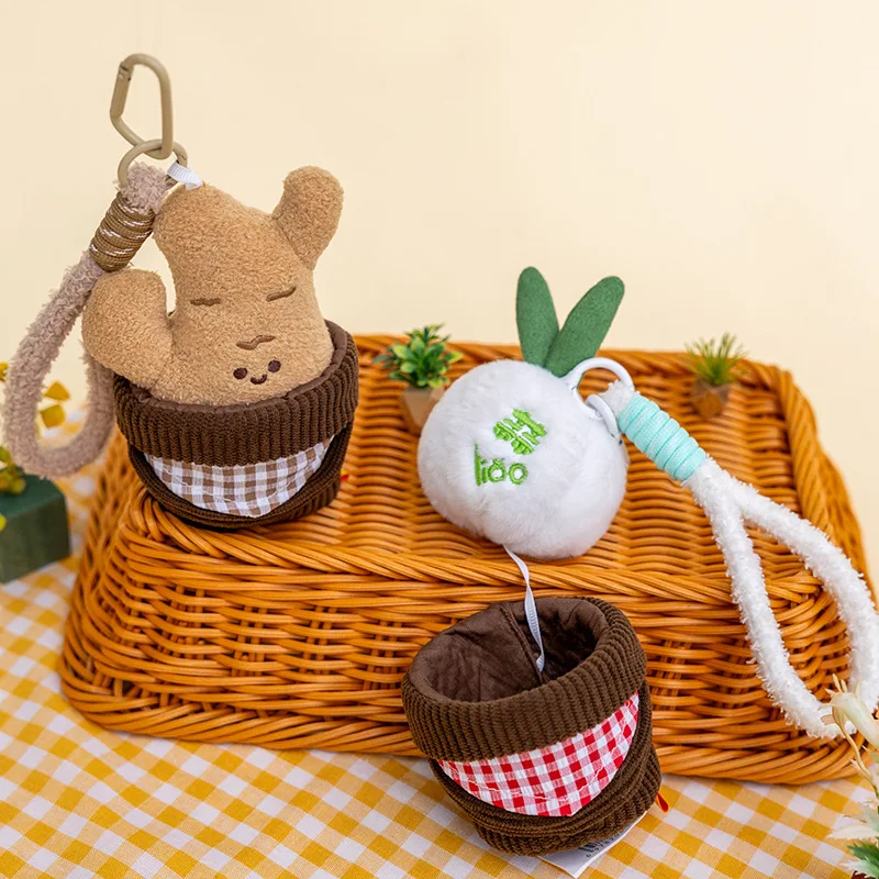 Neue 12 cm Simulation Ingwer Knoblauch Gewürz Plüsch Puppe Spielzeug Kreative Tasche Anhänger Nette Weiche Angefüllte Puppe Rucksack Decor Keychian