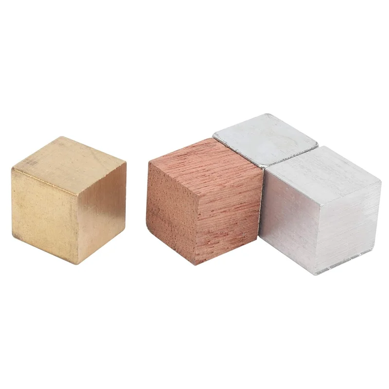 A19E-4PCS Cubes Set For Density Measurement Same Volume Different Mass Materials Physics Experiment Teaching Tool