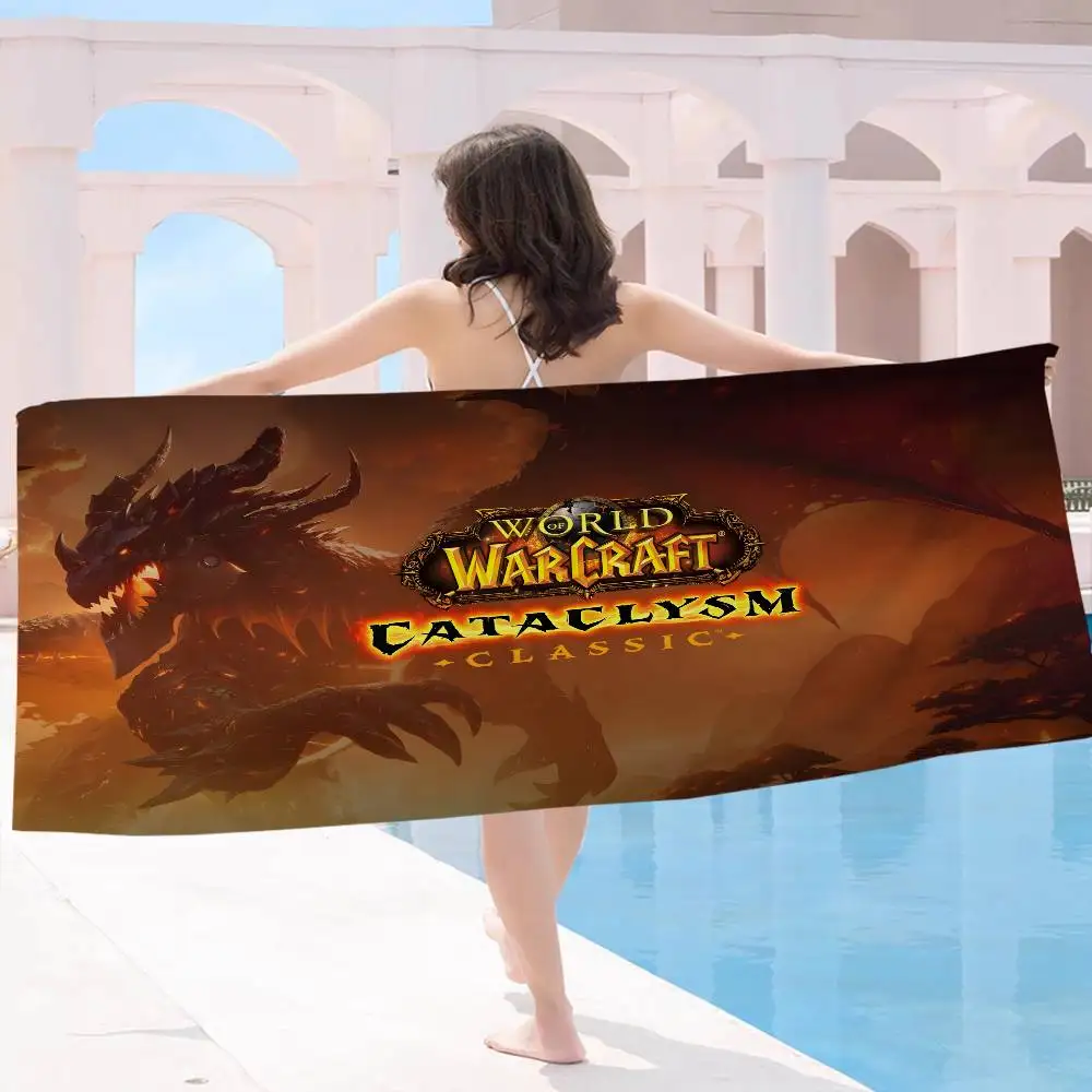 W-World of W-Warcraft Hot Video Game Bath Towel Microfiber Soft Water Absorbing Breathable For Girl Kids Decorative Beach Towel