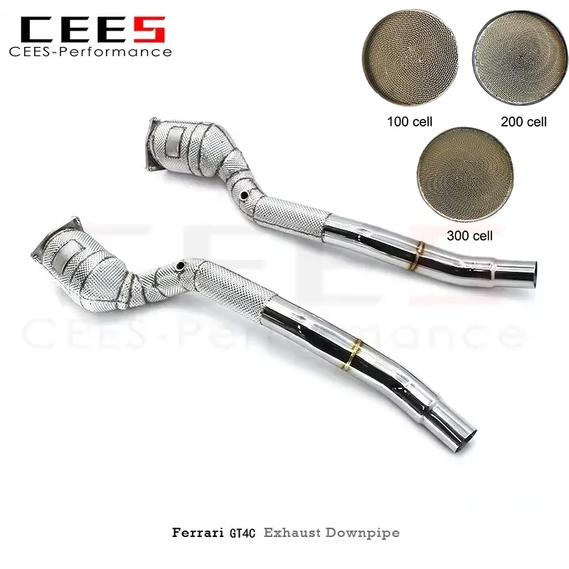 

cees for Ferrari GTC4 Lusso/Lusso T 6.3 2016+ with Catalyst Downpipe Catless Stainless Steel 304 Exhaust Performance System