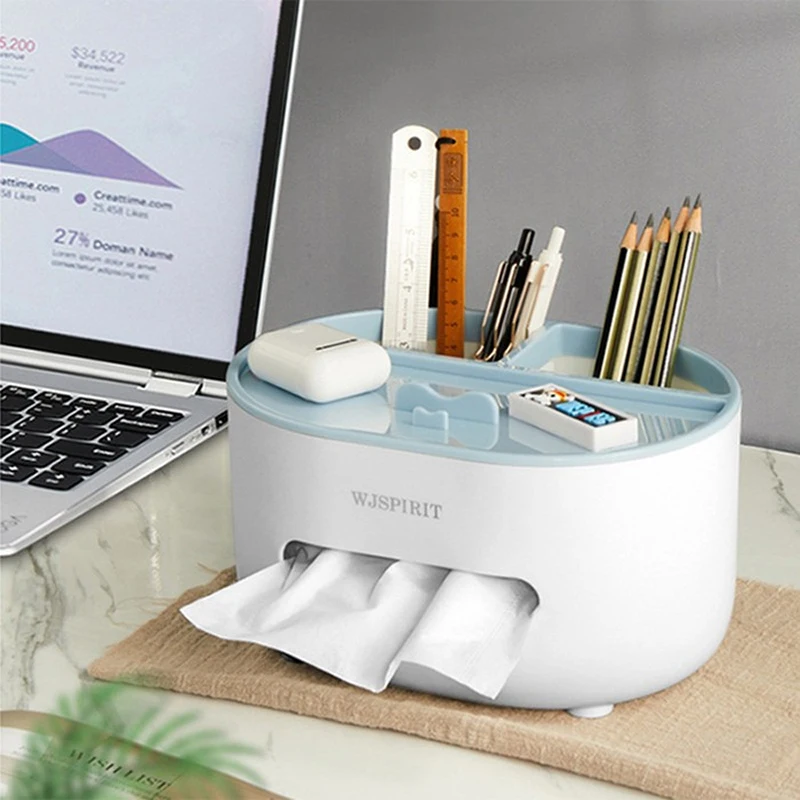 [World On] Desktop Tissue Box Multi-use storage box desk storage box office desk multi-function multi