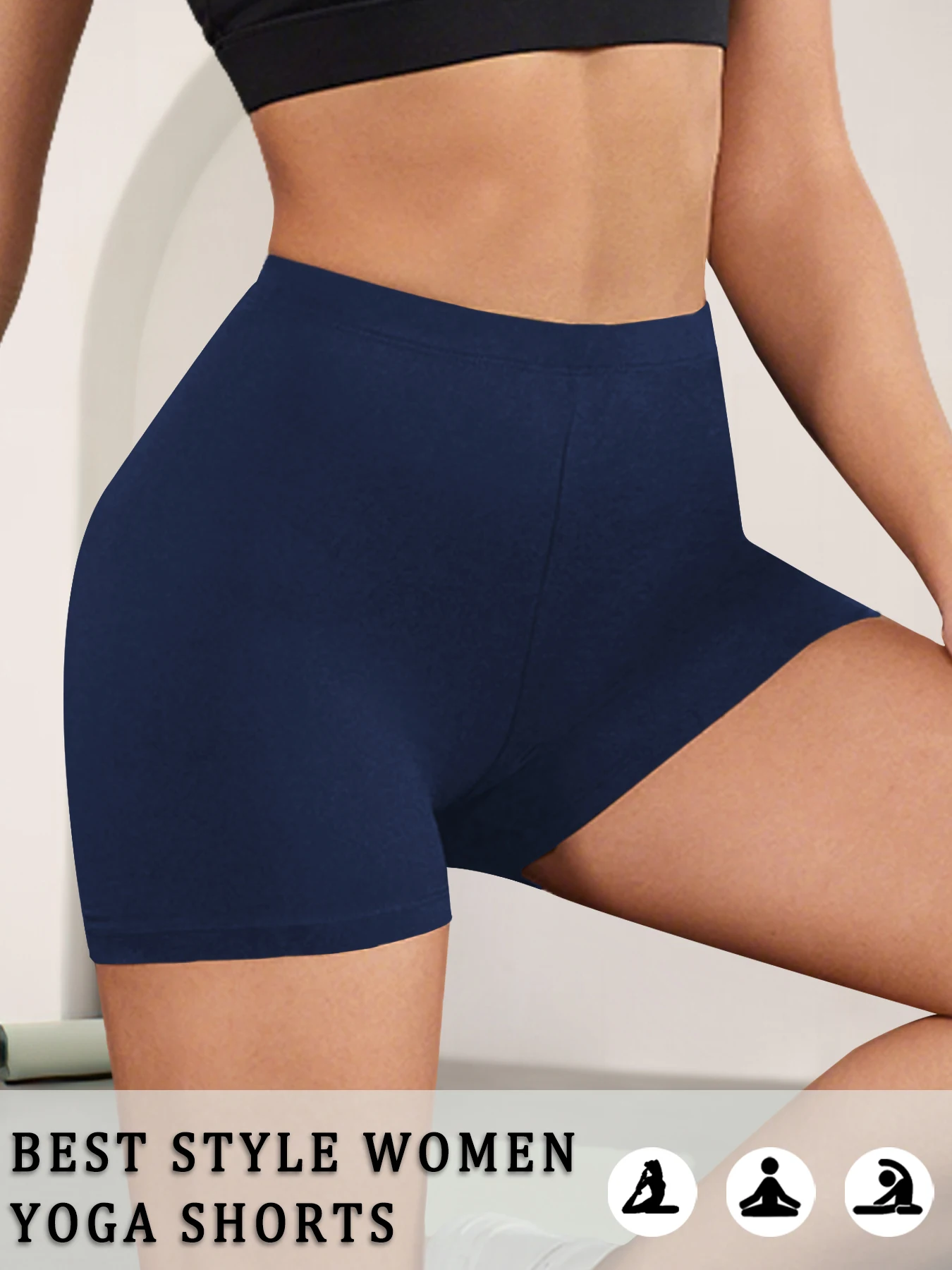 Women's High Elastic Biker Shorts, Super Soft Proof Yoga Running Cycling Workout Gym Fitness Activewear Tights