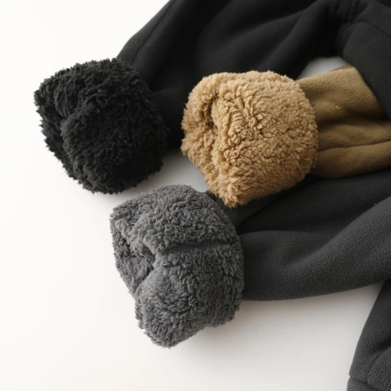 سترة بغطاء للرأس من الصوف سميكة على الوجهين للخريف/الشتاء - سترة خفيفة الوزن ودافئة سميكة ودافئة للجنسين #3