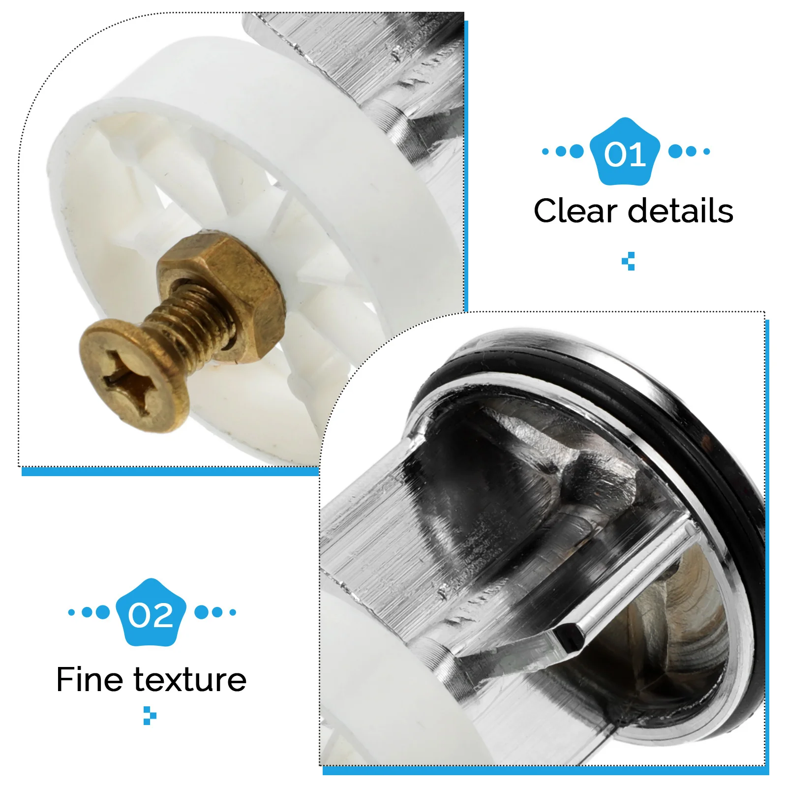 

38Mm Copper Sink Drain Plug Pop-Up Design Durable Metal Body Easy Clean Stainless Steel Cover Kitchen Basin