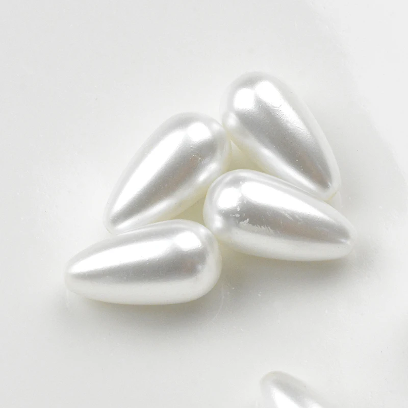 FLTMRH 16*8mm  67pcs Tear Drop White/Ivory Plastic Imitation ABS Pearl Loose Spacer DIY Beads for Jewelry Findings Making