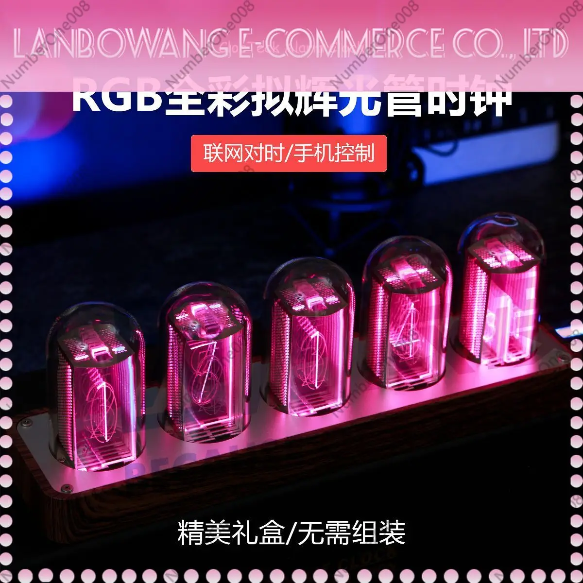 Nixie Tube Style Desk Clock Creative Electronic Alarm Timer Retro Decorative Clock