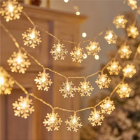 10/20/40 LED Snowflake String Garland Fairy Lights USB/Battery Powered Christmas Tree Decor Ornament Navidad Xmas Gift New Year