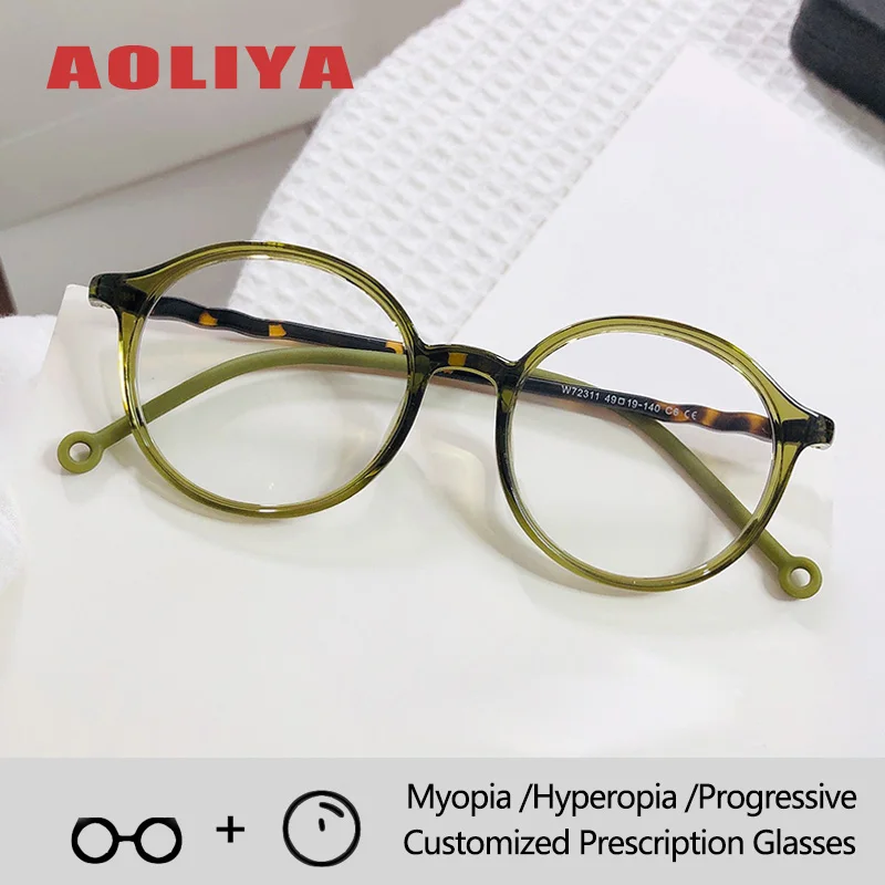 

AOLIYA Optical Prescription Eyewear Fashion Retro Round Teenage Student Eye Myopia Hyperopia Progressive Glasses Man Woman