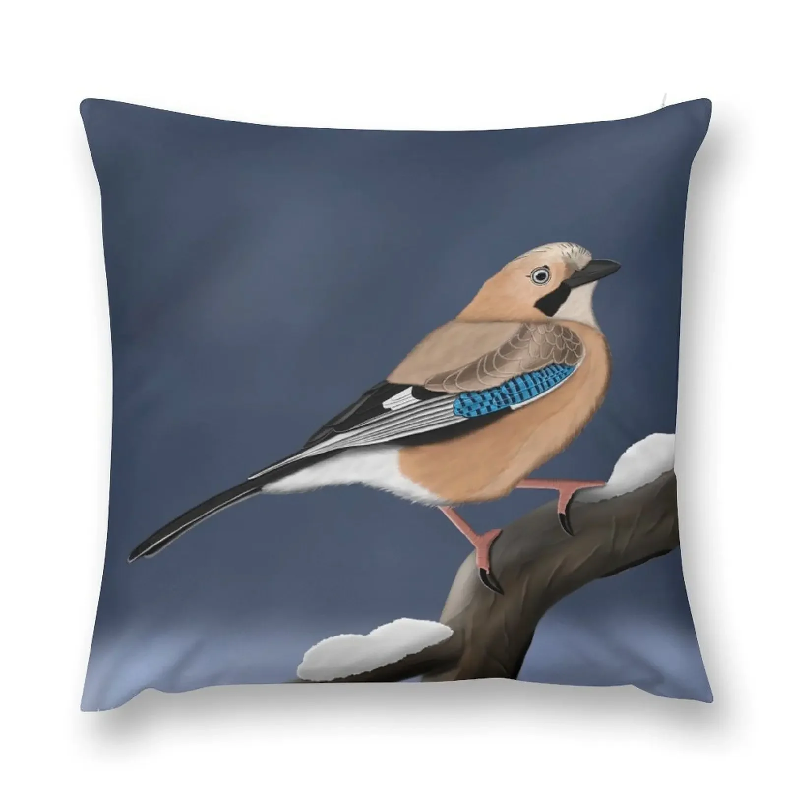

Eurasian Jay Bird Drawing Throw Pillow christmas pillow case Cushions Cover Luxury Pillow Case