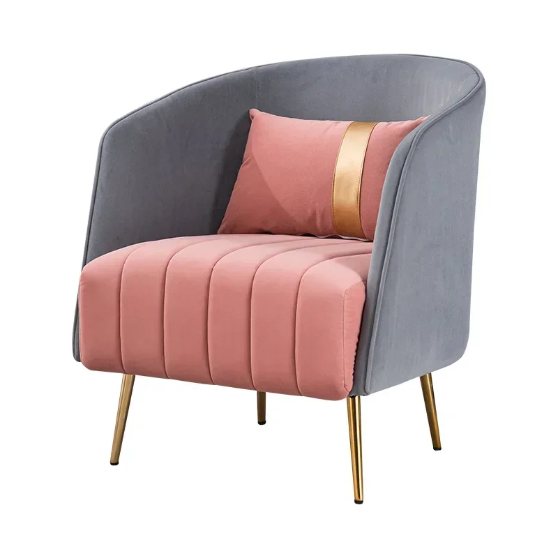 Formwell Modern Accent Chair, Sofa chair, Metal tube legs in plating, Upholstered velvet Fabric Single