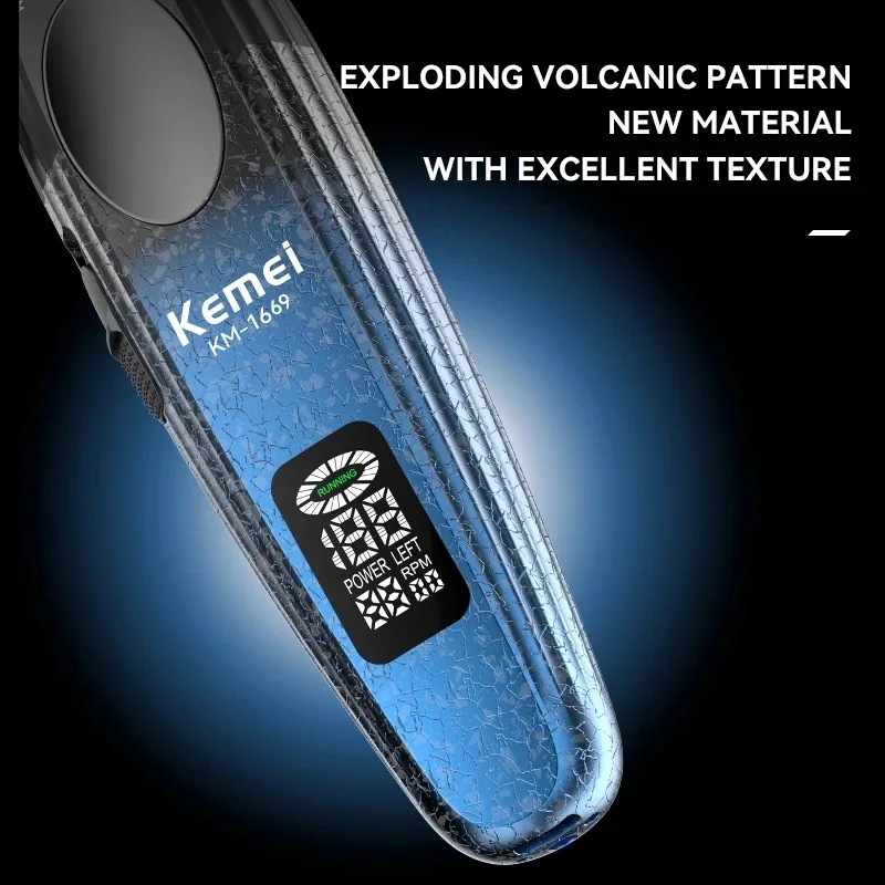 Kemei Professional Barber Hair Clippers for Men Cordless Rechargeable Hair Cutting Machine Electric Zero Gapped Trimmers 9000rpm