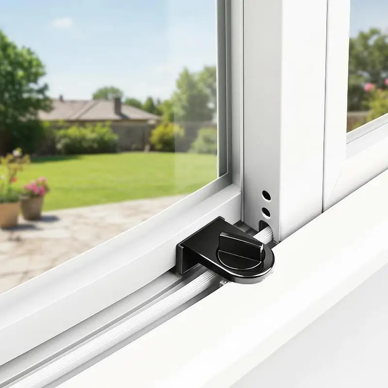 Aluminum Alloy Sliding Door and Window Lock Latch Anti-theft Anti-pinch Safety Lock Child and Pet Protection Bidirectional Fixer