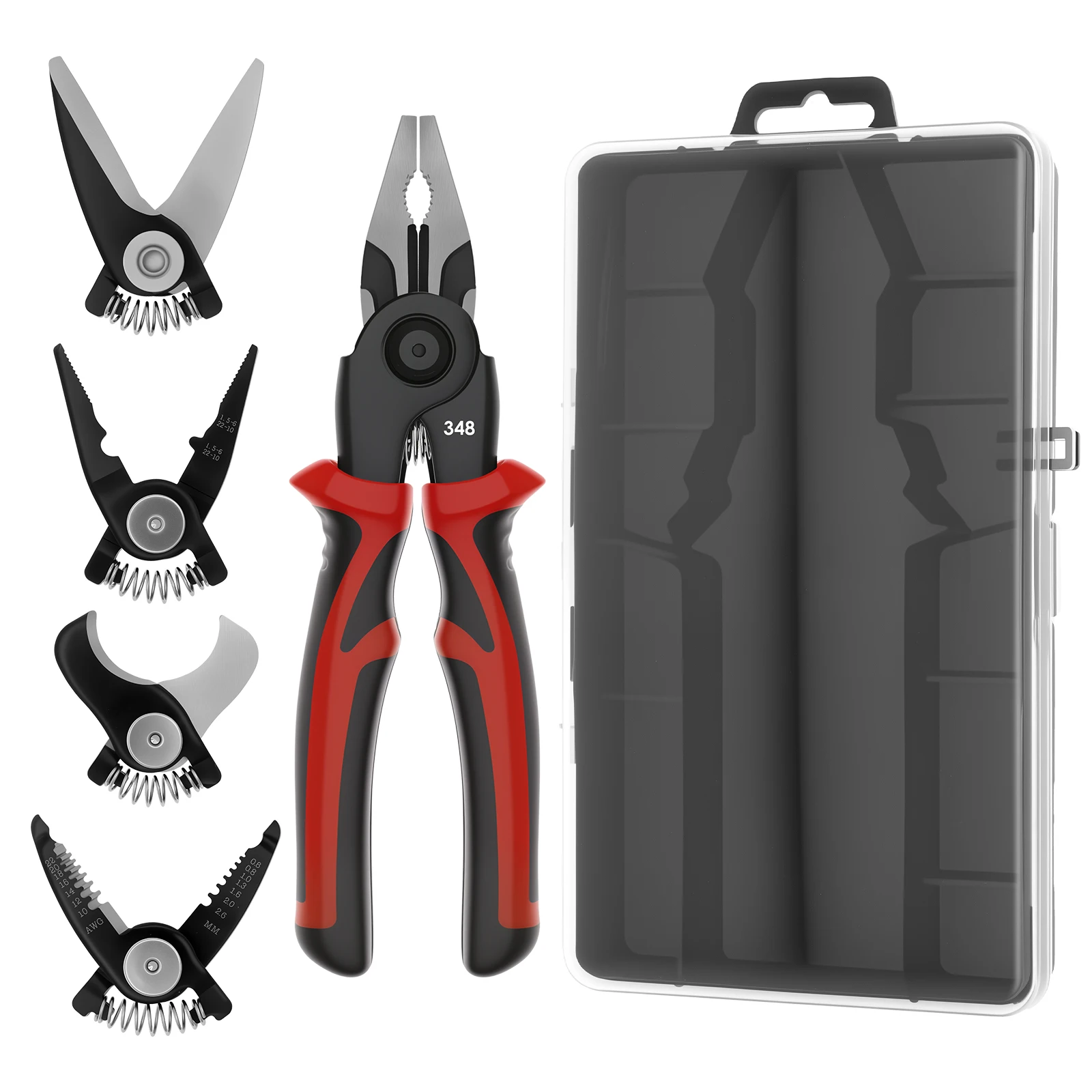 

5 In 1 Multifunctional Interchangeable Pliers Set Wire Stripper Crimper Pliers Wire Cutting Crimping Tool Electrician Scissors