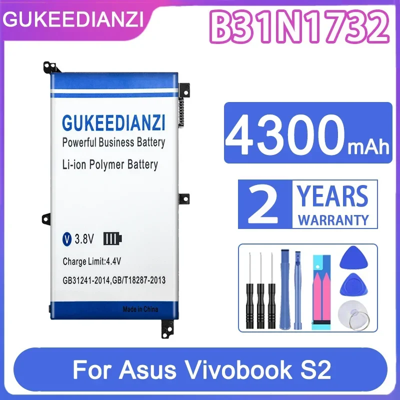 

Сменный аккумулятор GUKEEDIANZI B31N1732 4300 мАч для ноутбука Asus Vivobook S2 S4300U S4300F S14 S430 X430UA X430UF Mars15 VX60G